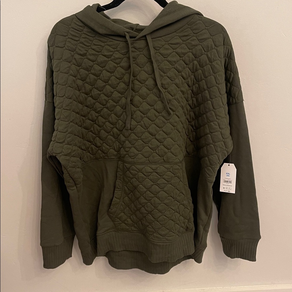 Green Quilted Hoodie